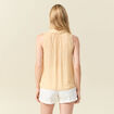 Blouse sans manches jaune paille femme