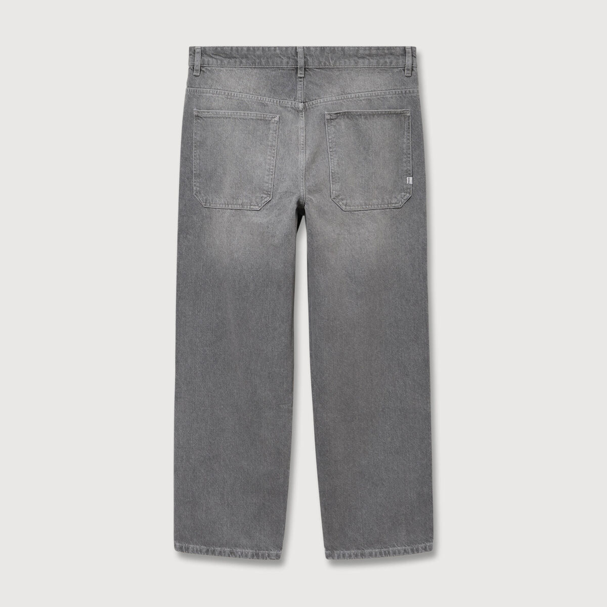 Jeans loose longueur 32 en coton denim gris homme
