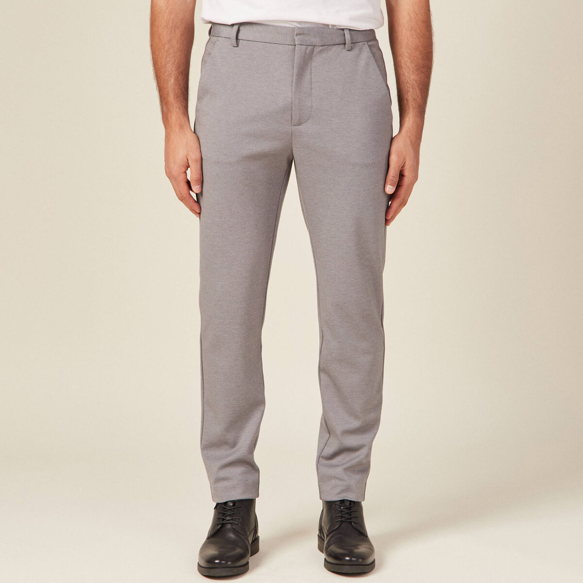 Pantalon chino slim gris homme