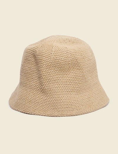 Chapeau tress&eacute; sable femme