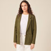 Gilet manches longues vert kaki femme