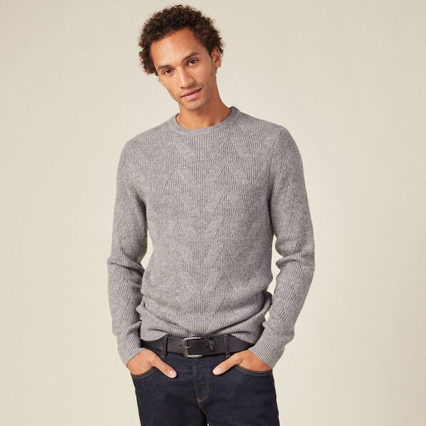 Pull manches longues gris homme