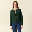 Gilet oversize manches longues vert fonc&eacute; femme