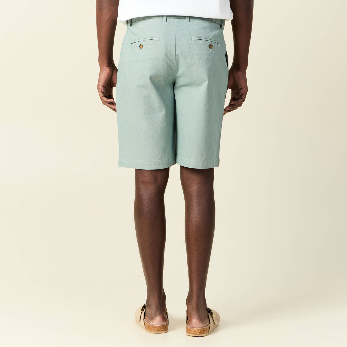 Bermuda droit éco-responsable vert clair homme