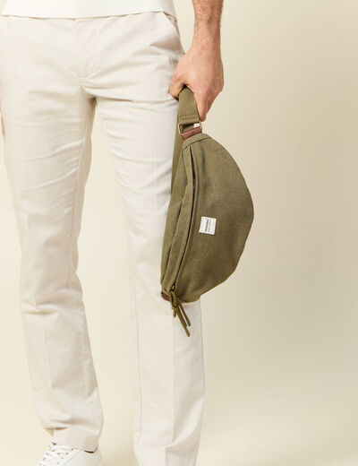 Sac banane taupe homme