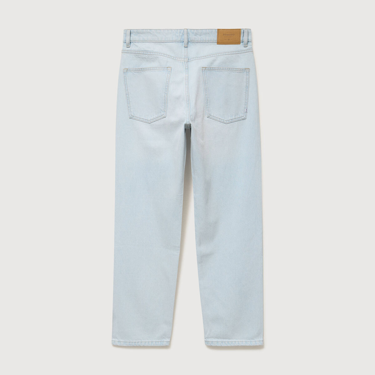 Jeans large longueur 32 en coton denim snow bleach homme