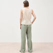 Pantalon standard fluide vert kaki femme
