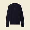 Polo manches longues bleu marine homme