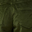 Pantalon barrel taille haute velours vert fonc&eacute; femme
