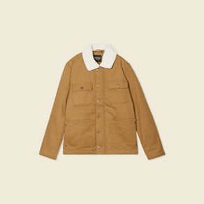 Blouson boutonné col aviateur vert kaki homme