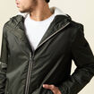 Coupe-vent doublé à capuche vert kaki homme