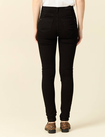 Jeans skinny push-up taille standard denim noir femme