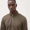 Sweat droit col montant manches longues taupe homme
