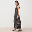 Robe longue droite sans manches noir femme