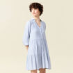 Robe patineuse boutonnée ecru femme