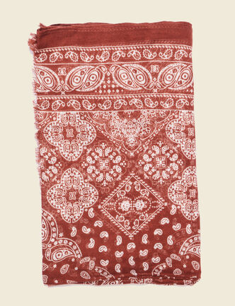 Foulard marron cognac homme