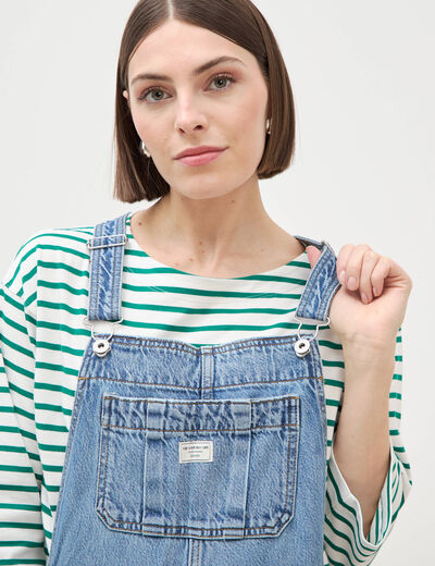Salopette en jean denim stone femme
