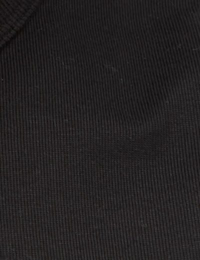 T-shirt col mao manches courtes en coton noir homme