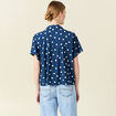 Chemise manches courtes bleu marine femme