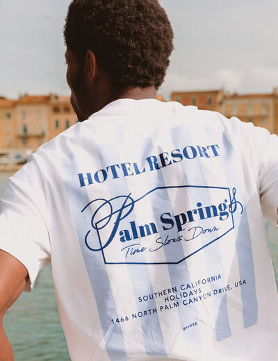 T-shirt en coton ecru homme