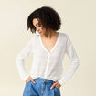 Gilet manches longues blanc femme