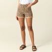 Short mom taille haute camel femme