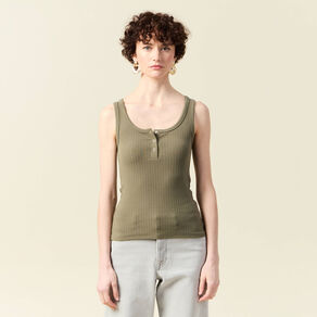 debardeur sans manches vert kaki femme Débardeur sans manches vert kaki femme