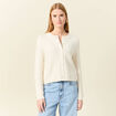 Pull manches longues ajouré ecru femme