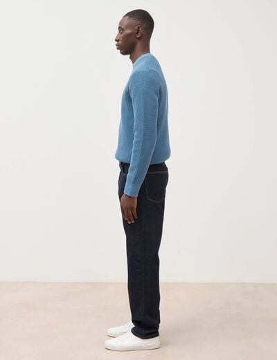Jeans straight longueur 32 en coton denim brut rinse homme