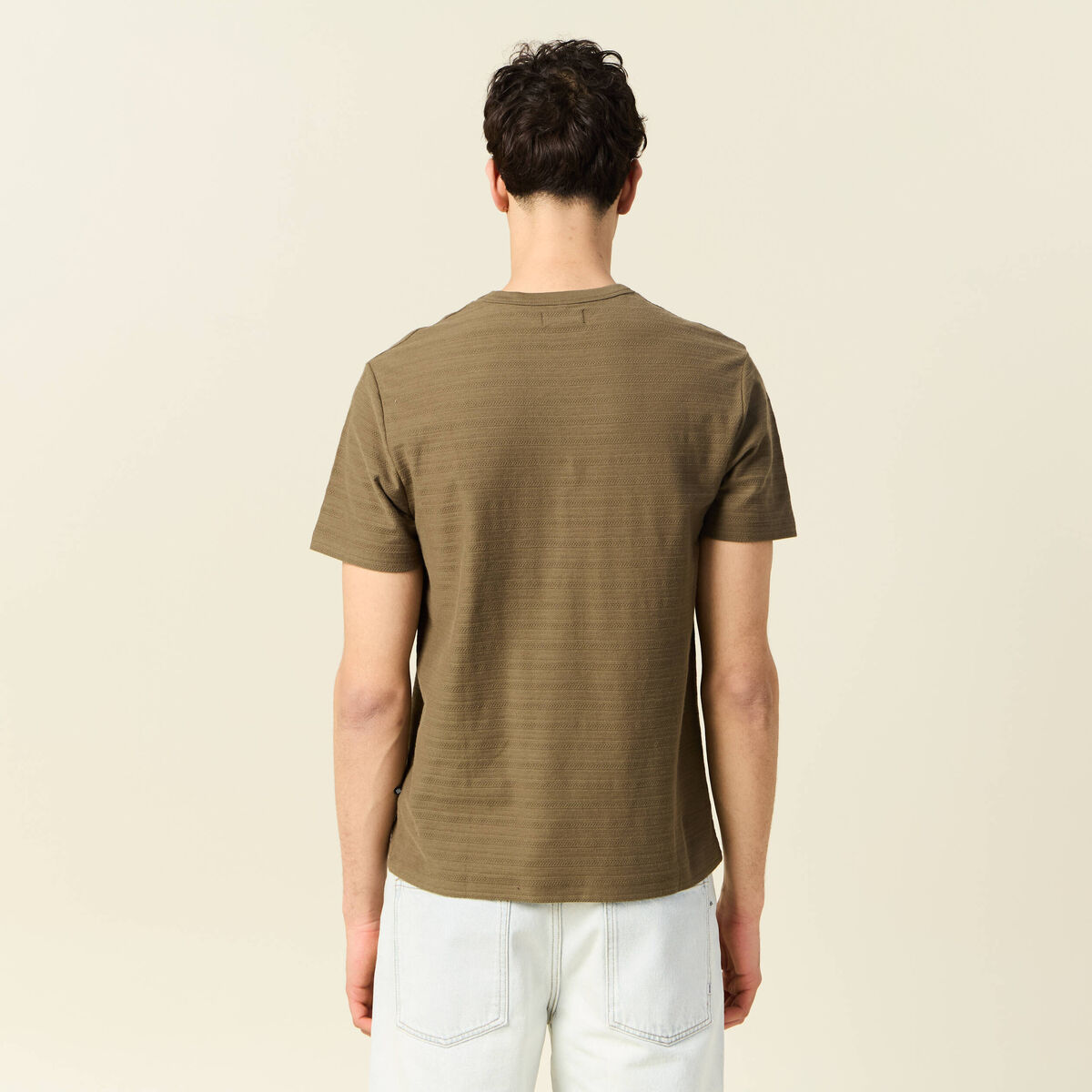 T-shirt manches courtes vert kaki homme