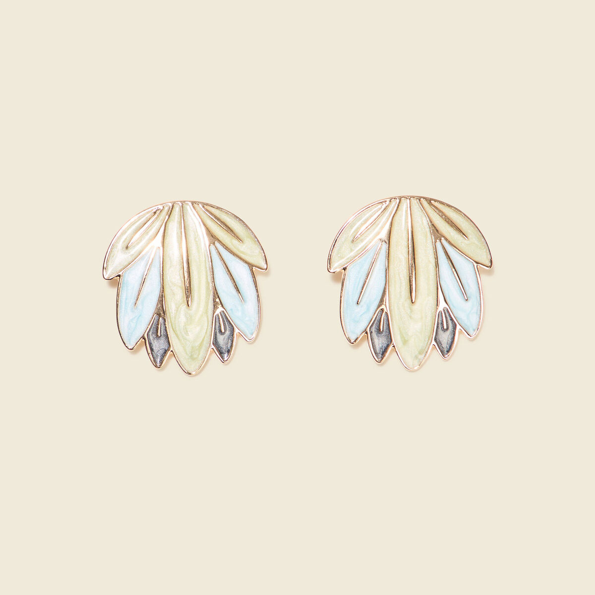 Boucles d'oreilles clous vert pastel femme