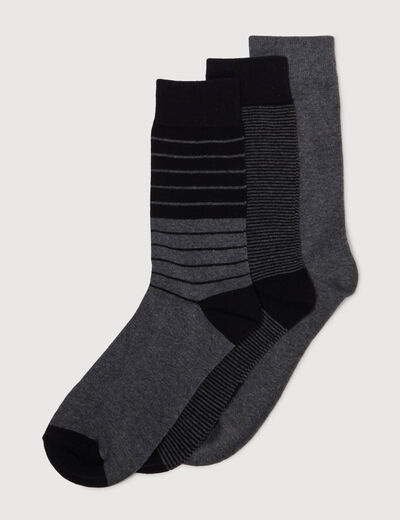 Lot de 3 paires de chaussettes noir homme