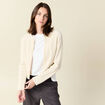 Gilet manches longues creme femme
