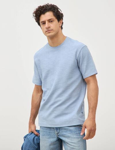 T-shirt manches courtes bleu gris homme