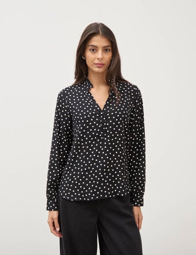 Blouse manches longues noir femme