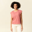 T-shirt manches courtes rouge foncé femme