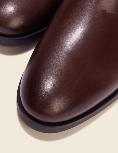 Bottines chelsea en cuir marron foncé homme