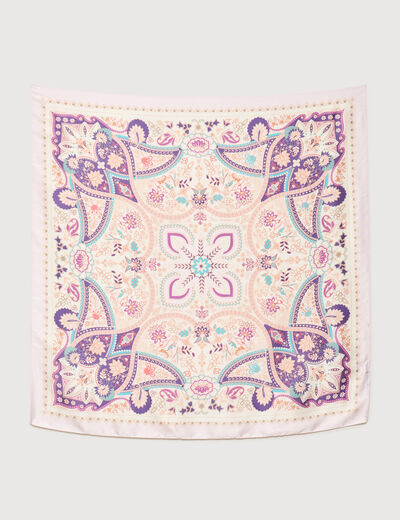 Foulard satin&eacute; rouge clair femme
