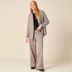 Pantalon large avec pinces gris femme