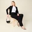 Pantalon large fluide noir femme