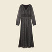 Robe longue fils métallisés noir femme