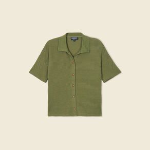 Polo en maille vert kaki femme