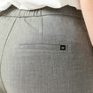 Pantalon large taille haute fluide gris femme