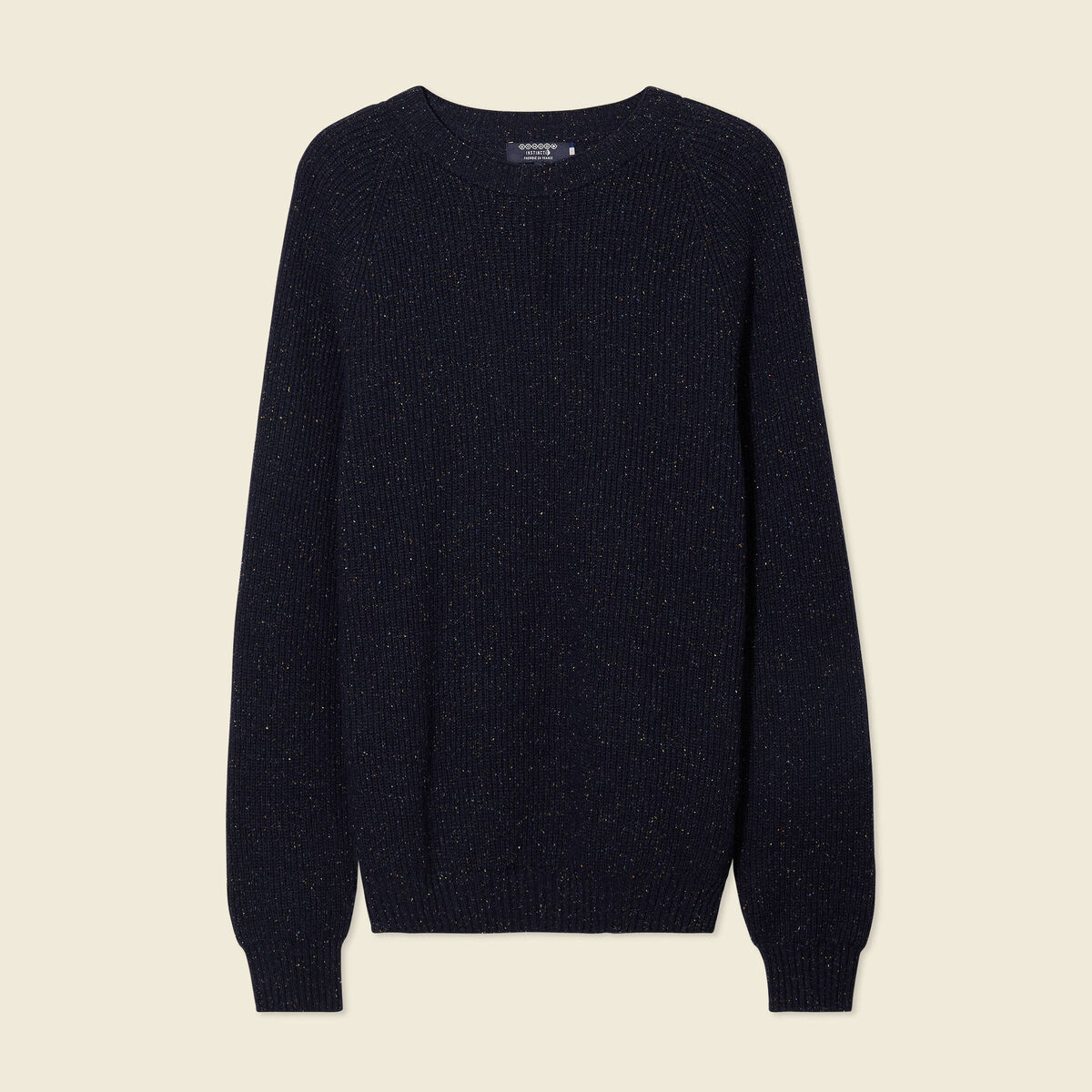 Pull manches longues fabriqué en France bleu marine homme
