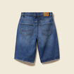 Bermuda large taille haute en coton denim stone femme