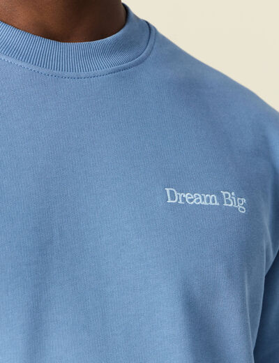 Sweat manches longues bleu gris homme