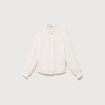 Chemise droite manches longues ecru femme
