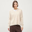 Pull droit col v manches longues creme femme