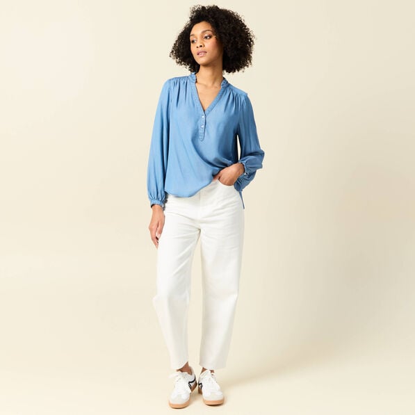 blouse manches longues denim stone femme Blouse manches longues denim stone femme