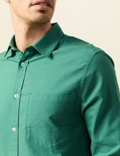Chemise manches longues vert homme